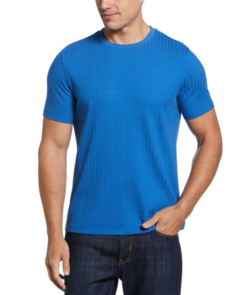 Rib Knit Crew Neck Tee (High Tide) 