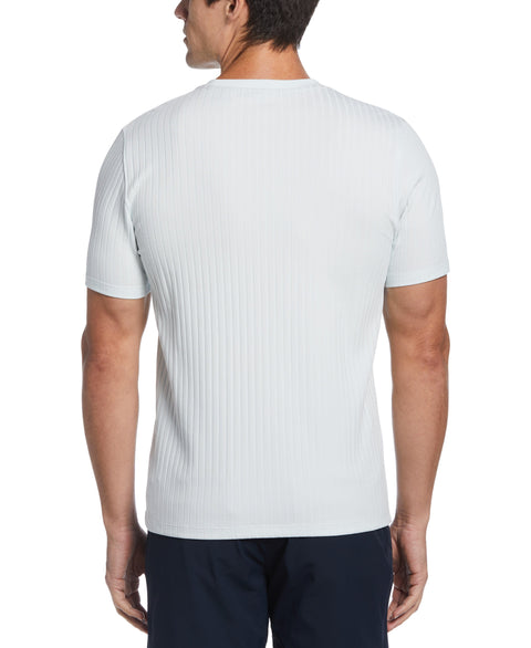 Rib Knit Crew Neck Tee Bright White Perry Ellis