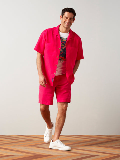 Ripstop Short Pink Peacock Perry Ellis