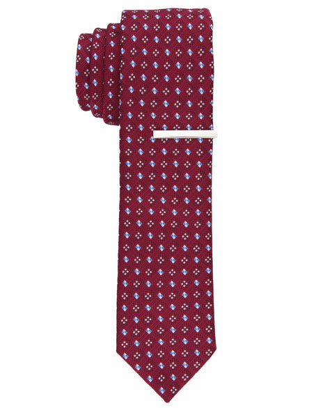 Selfby Neat Geo Print Tie (Red) 