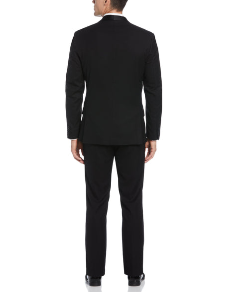 Slim Fit Black Textured Tuxedo