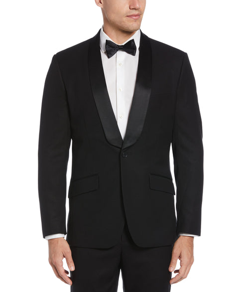 Slim Fit Black Textured Tuxedo