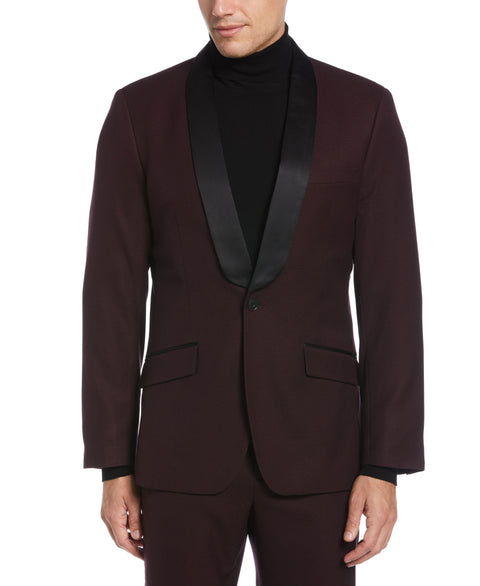 Slim Fit Burgundy Textured Tuxedo