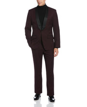 Slim Fit Burgundy Textured Tuxedo