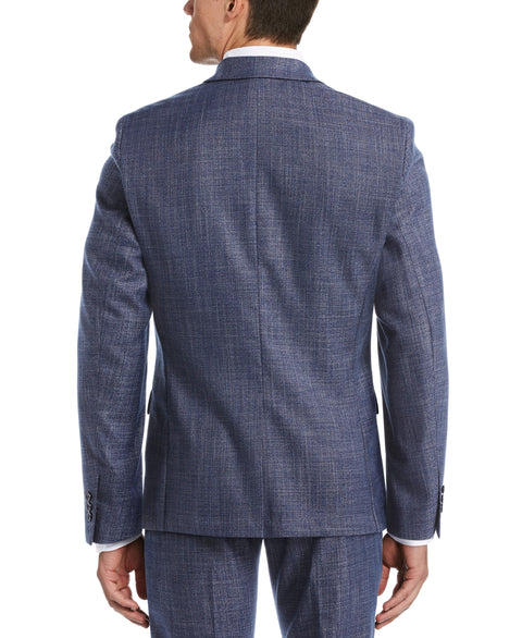 Slim Fit Crosshatch Suit Jacket Bay Blue Perry Ellis
