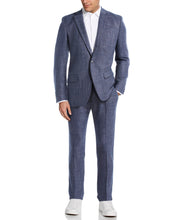 Slim Fit Crosshatch Suit Jacket Bay Blue Perry Ellis