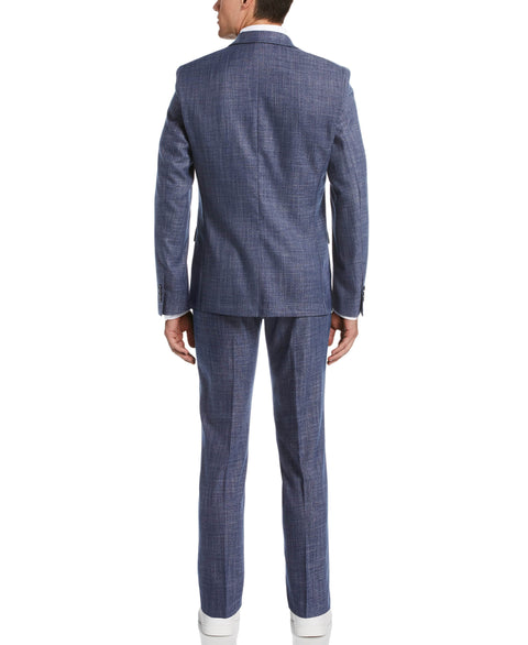 Slim Fit Crosshatch Suit Jacket Bay Blue Perry Ellis