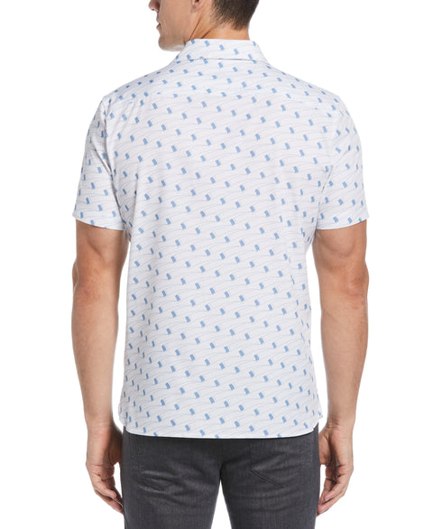 Flag Print Stretch Shirt (Bright White) 