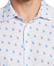 Flag Print Stretch Shirt (Bright White) 