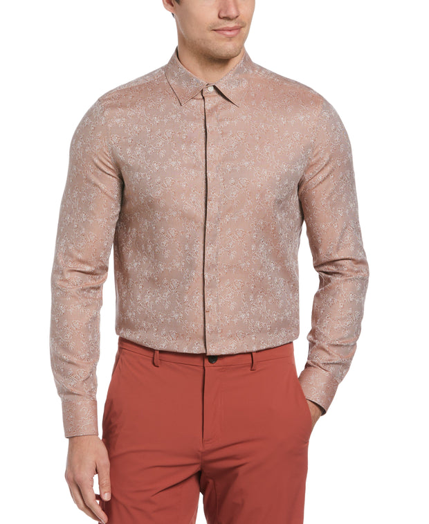 Slim Fit Jacquard Floral Print Shirt (Aztec) 