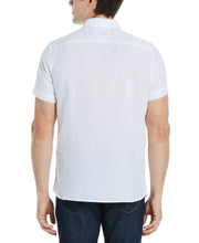 Slim Fit Linen Blend Solid Shirt Bright White Perry Ellis