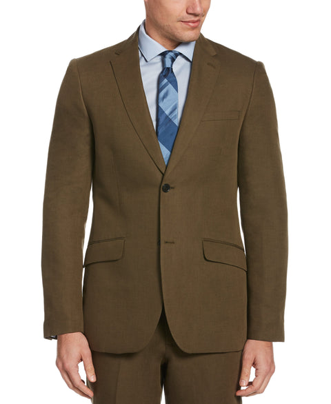 Slim Fit Linen Blend Solid Stretch Suit Jacket Rosin Perry Ellis