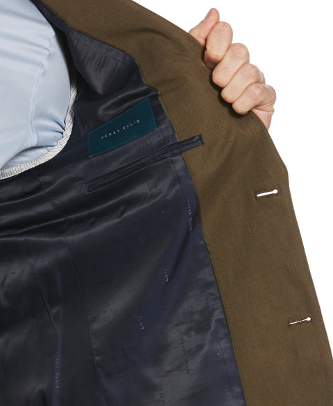 Slim Fit Linen Blend Solid Stretch Suit Jacket Rosin Perry Ellis