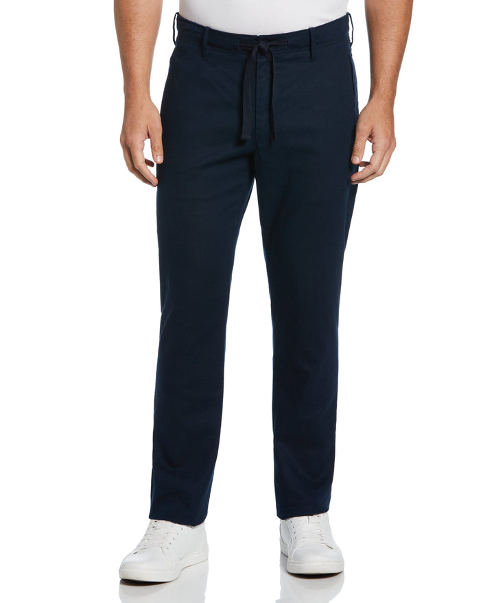 Slim Fit Linen Blend Stretch Pant (Dark Sapphire) 