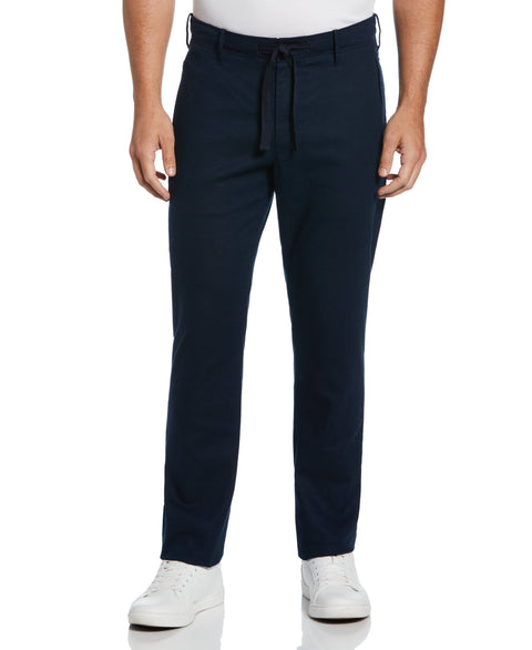 Slim Fit Linen Blend Stretch Pant (Dark Sapphire) 
