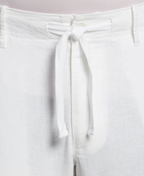 Slim Fit Linen Blend Stretch Pant (Bright White) 
