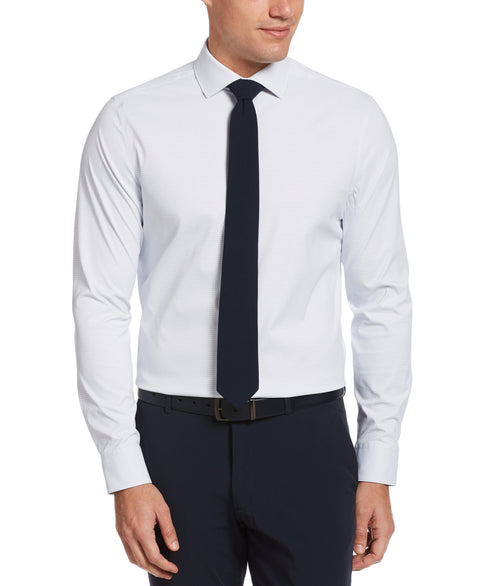 Slim Fit Non-Iron Check Tech Dress Shirt Light Blue Check Perry Ellis