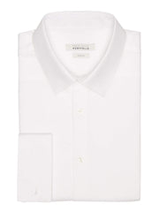 Slim Fit Non-Iron French Cuff Dress Shirt White Perry Ellis