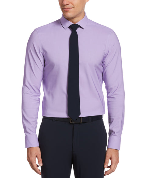 Slim Fit Non-Iron Lilac Dobby Tech Dress Shirt Lilac Dobby Perry Ellis