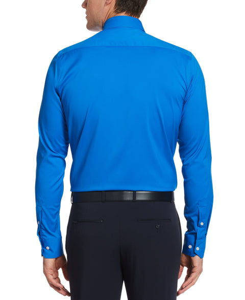 Slim Fit Non-Iron Neon Blue Tech Dress Shirt Cobalt Blue Perry Ellis