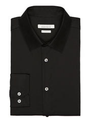 Slim Fit Non-Iron Solid Dress Shirt Black Perry Ellis