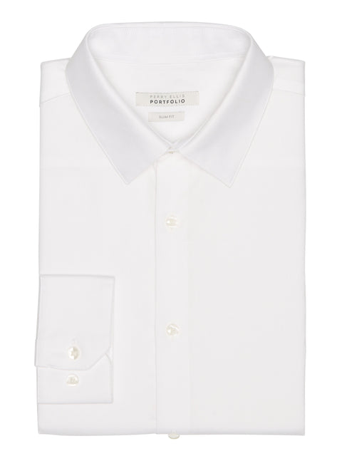 Slim Fit Non-Iron Solid Dress Shirt | Perry Ellis