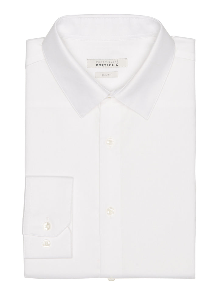 New men's white sale dressy shirt Perry Ellis