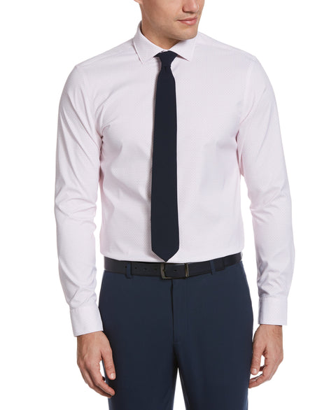 Slim Fit Pink Multi Print Tech Dress Shirt Powder Pink Perry Ellis