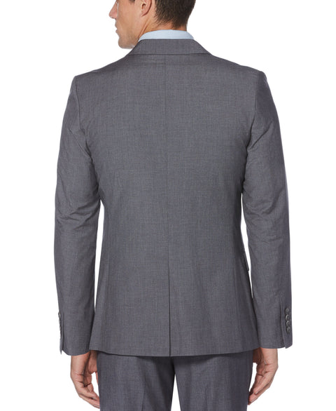 Slim Fit Plaid Jacket Brushed Nickel Perry Ellis