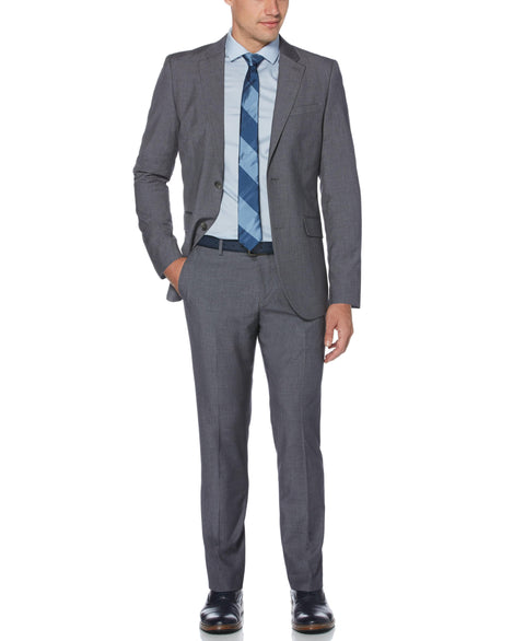 Slim Fit Plaid Jacket Brushed Nickel Perry Ellis