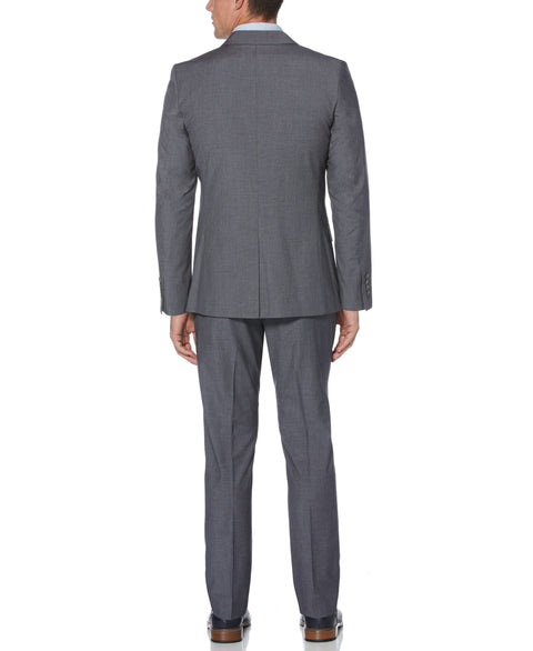 Slim Fit Plaid Jacket Brushed Nickel Perry Ellis