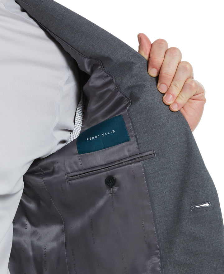 Slim Fit Solid Suit Jacket Brushed Nickel Perry Ellis