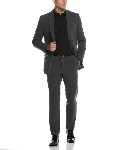Slim Fit Stretch Charcoal Textured Tech Suit