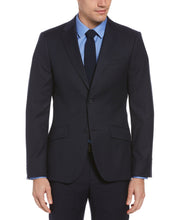 Slim Fit Stretch Plaid Washable Suit Jacket Navy Perry Ellis