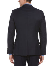 Slim Fit Stretch Plaid Washable Suit Jacket Navy Perry Ellis