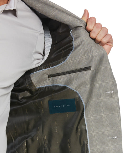 Slim Fit Stretch Windowpane Suit Jacket