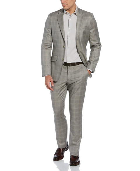 Slim Fit Stretch Windowpane Suit Jacket