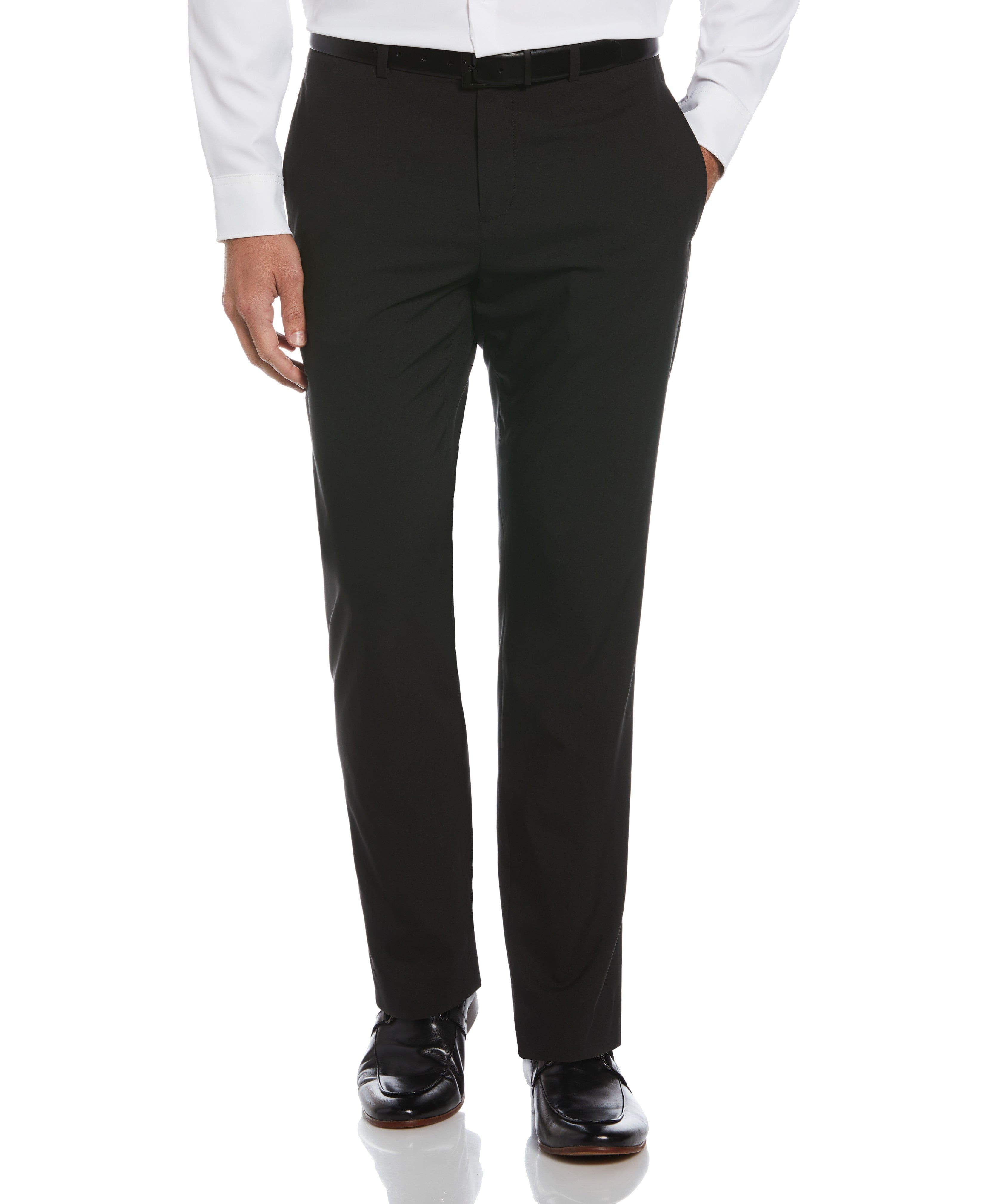 Perry Ellis Portfolio ブラック スラックス Perry-Ellis-mens-Slim-Fit-Tech