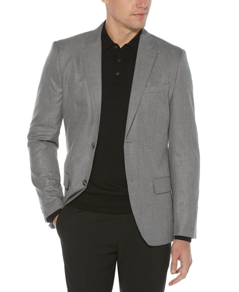 Slim Fit Twill Gray Suit Jacket Alloy Perry Ellis