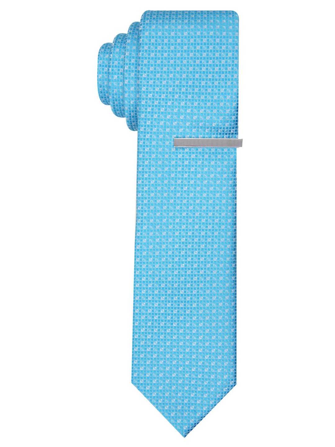 Slim Vogel Mini Print Tie Aqua Perry Ellis