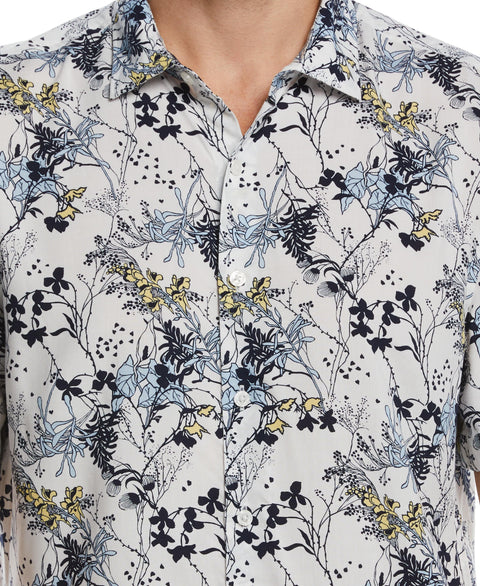 Soft Floral Print Shirt (Cashmere Blue) 