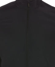 Solid Stretch Full-Zip Fleece Shirt Black Perry Ellis