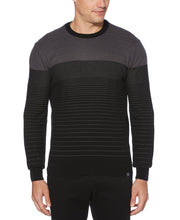Stripe Crew Neck Sweater Black Perry Ellis