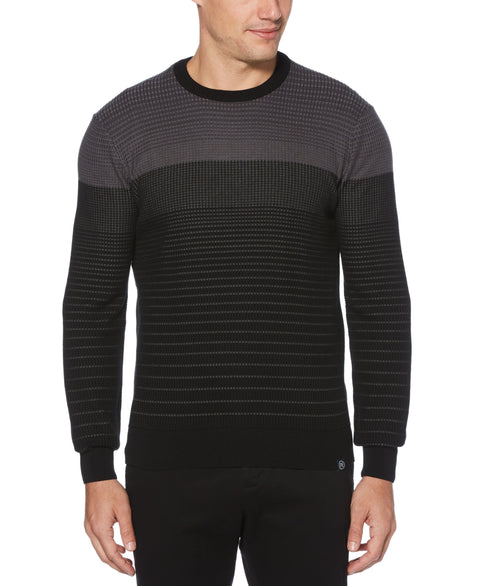 Stripe Crew Neck Sweater Black Perry Ellis