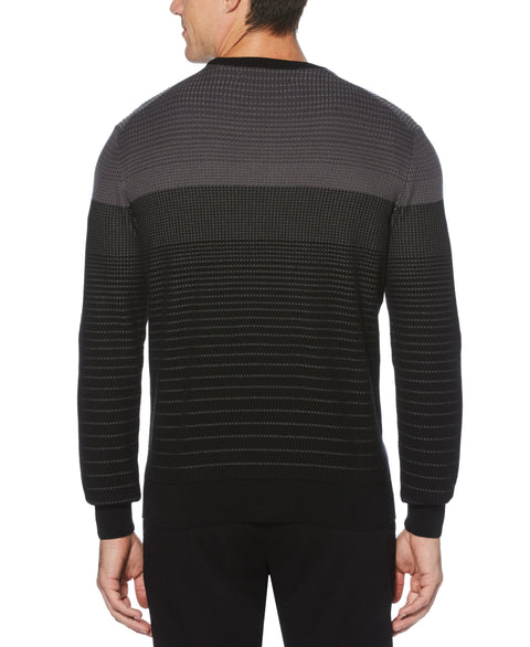 Stripe Crew Neck Sweater Black Perry Ellis