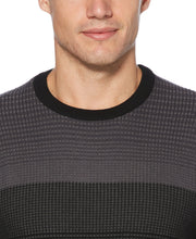 Stripe Crew Neck Sweater Black Perry Ellis