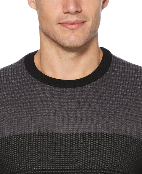 Stripe Crew Neck Sweater Black Perry Ellis