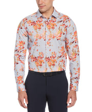 Multi-Color Floral Print Stretch Shirt (Heather) 