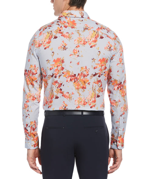 Multi-Color Floral Print Stretch Shirt (Heather) 