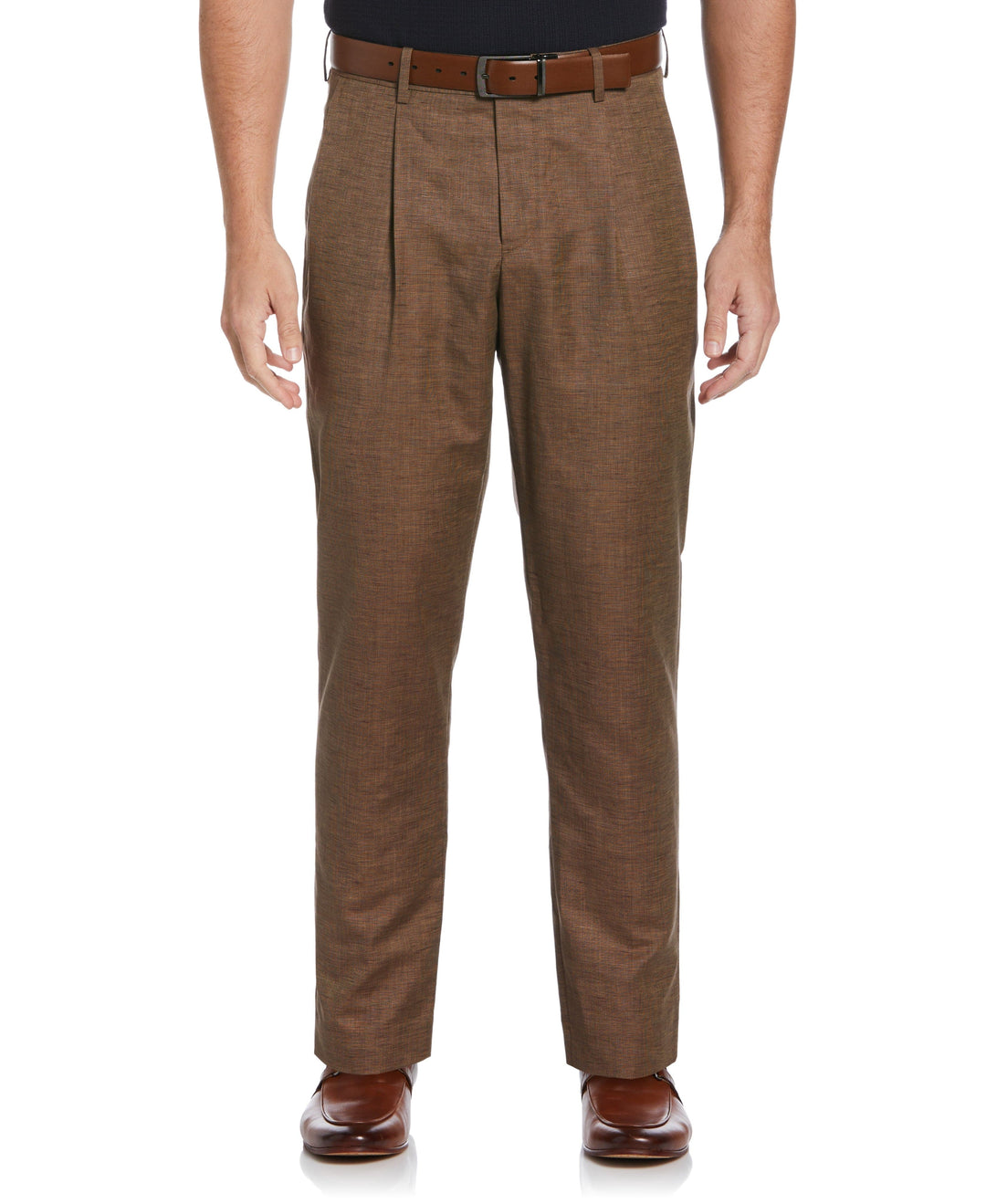 Tapered Fit Pleated Pants – Perry Ellis